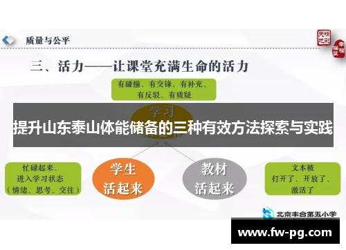 提升山东泰山体能储备的三种有效方法探索与实践